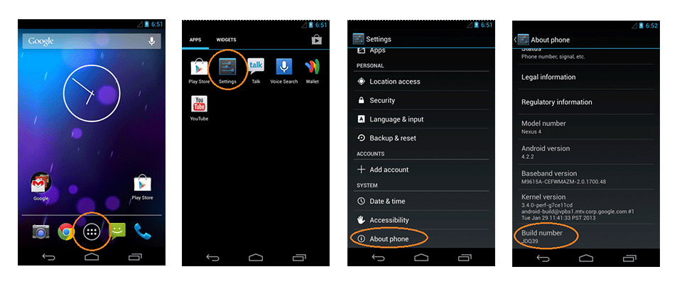 How to enable usb debugging mode on android 4.2.x and higher?