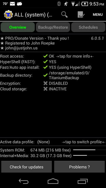 backup data using titanium backup pro